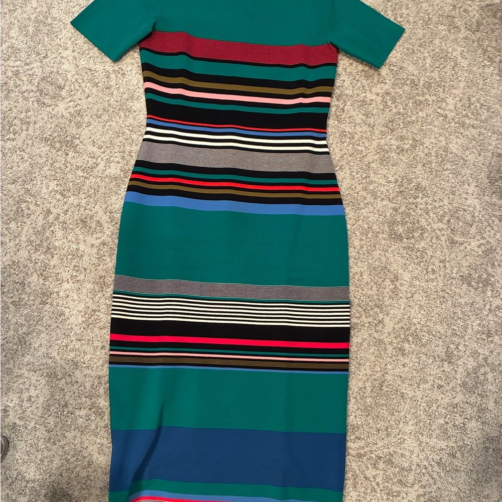 Diane Von Furstenberg Multicolor Striped Midi Dress